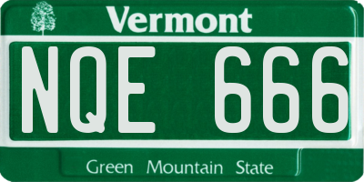 VT license plate NQE666