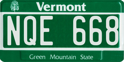 VT license plate NQE668