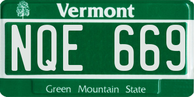 VT license plate NQE669