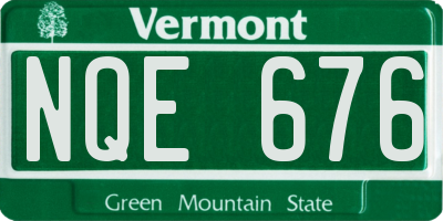 VT license plate NQE676