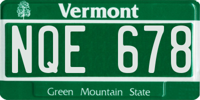 VT license plate NQE678