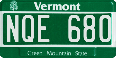 VT license plate NQE680