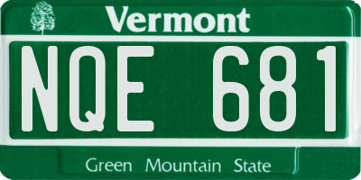 VT license plate NQE681