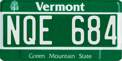 VT license plate NQE684