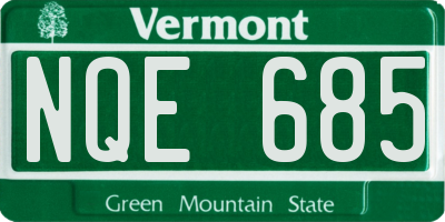 VT license plate NQE685