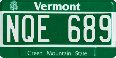 VT license plate NQE689