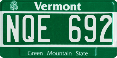 VT license plate NQE692