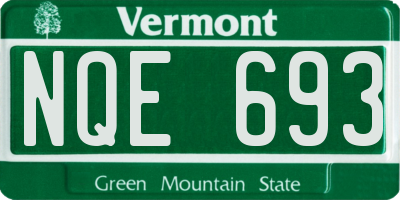 VT license plate NQE693
