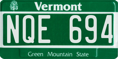 VT license plate NQE694