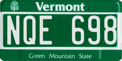 VT license plate NQE698