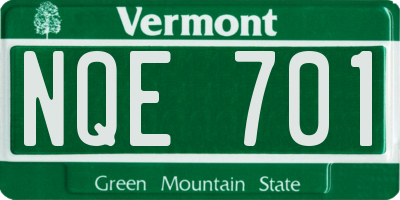 VT license plate NQE701