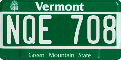 VT license plate NQE708