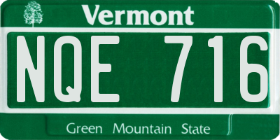 VT license plate NQE716