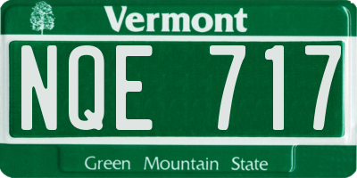 VT license plate NQE717