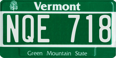VT license plate NQE718
