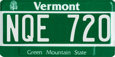 VT license plate NQE720