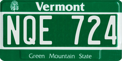 VT license plate NQE724