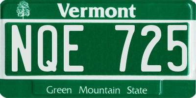 VT license plate NQE725