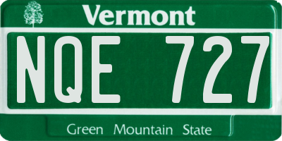 VT license plate NQE727