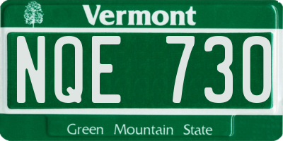 VT license plate NQE730