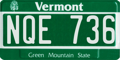 VT license plate NQE736