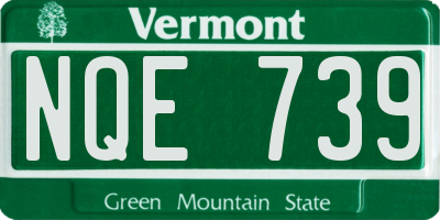 VT license plate NQE739