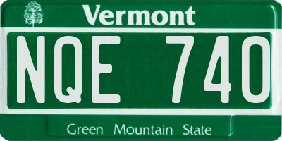 VT license plate NQE740