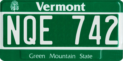 VT license plate NQE742