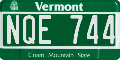 VT license plate NQE744