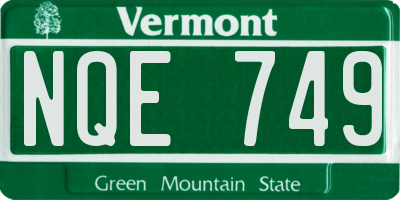 VT license plate NQE749