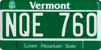 VT license plate NQE760