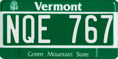 VT license plate NQE767