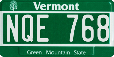 VT license plate NQE768