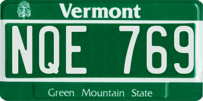 VT license plate NQE769