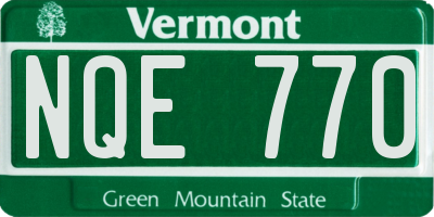 VT license plate NQE770