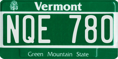 VT license plate NQE780