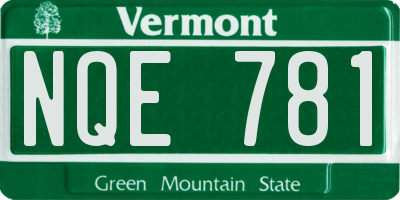 VT license plate NQE781