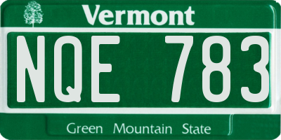 VT license plate NQE783