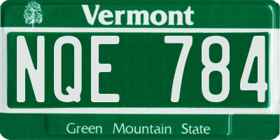 VT license plate NQE784