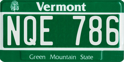 VT license plate NQE786