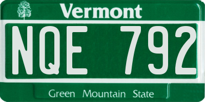 VT license plate NQE792