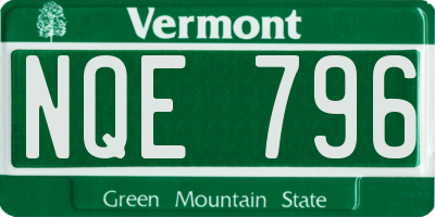 VT license plate NQE796