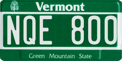 VT license plate NQE800