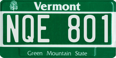 VT license plate NQE801