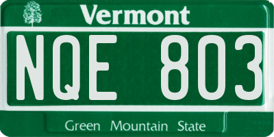 VT license plate NQE803