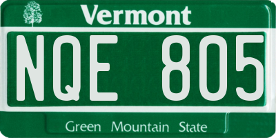 VT license plate NQE805