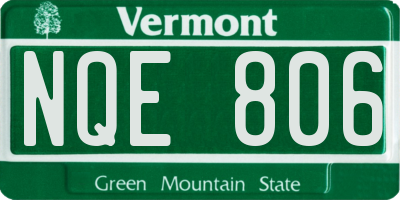 VT license plate NQE806