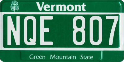 VT license plate NQE807
