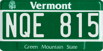 VT license plate NQE815