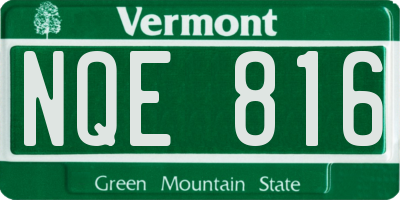 VT license plate NQE816